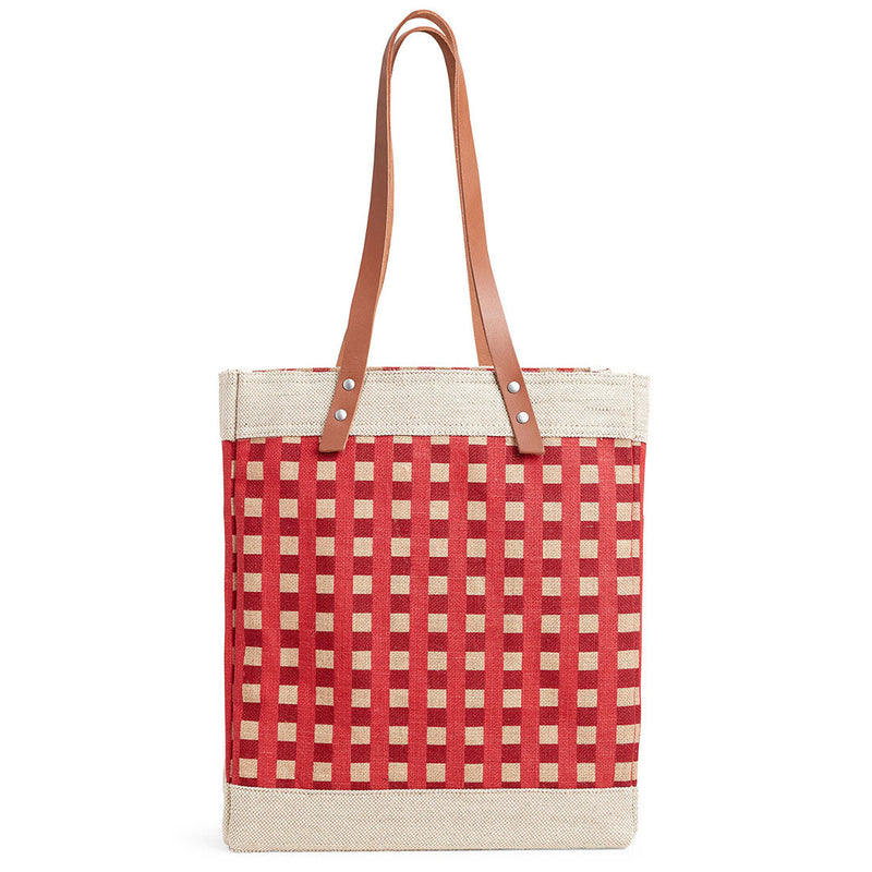 Market Tote in Red Gingham (034GHRD)