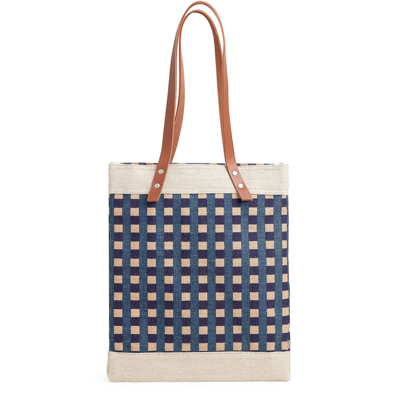 Market Tote in Navy Gingham (034GHBL)