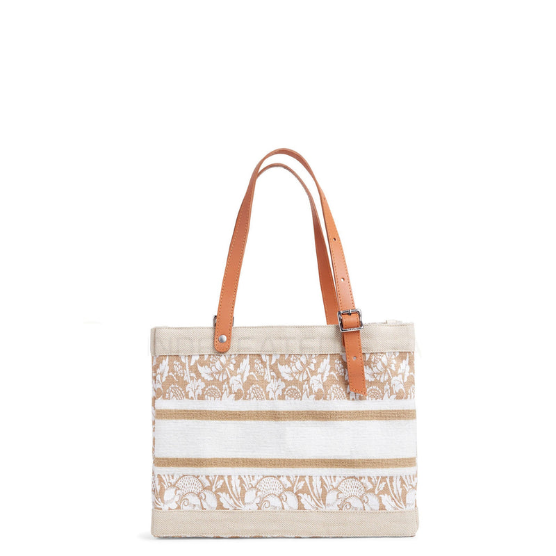 Petite Market Bag in White Porcelain with Adjustable Handle (035POWH)