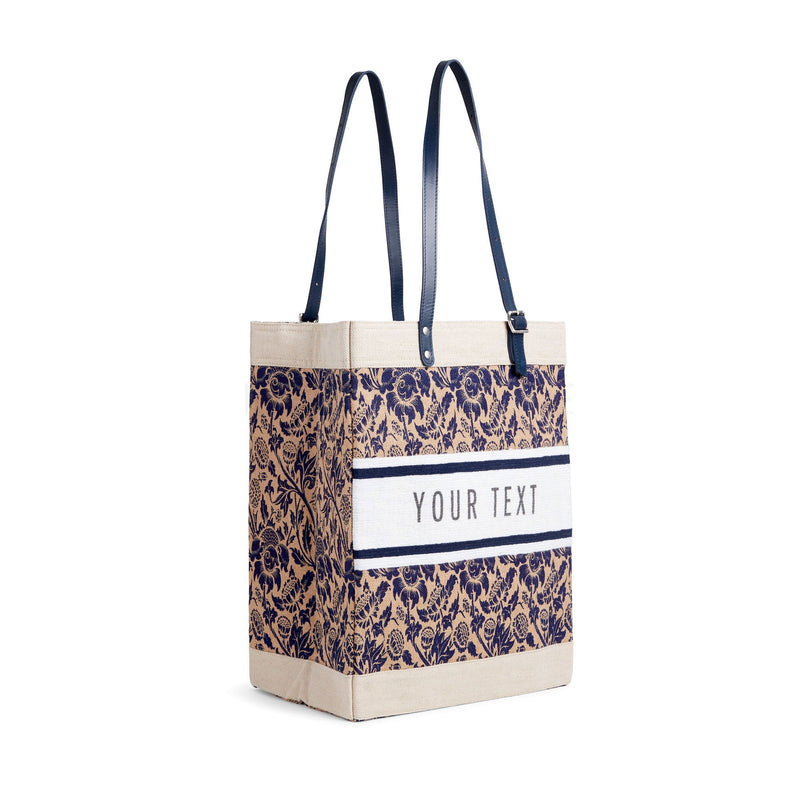 Market Bag in Blue Porcelain with Adjustable Handle (003POBL)