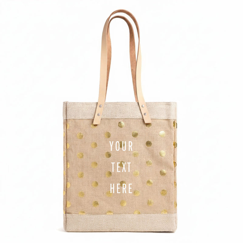 Market Tote in Gold Polka Dot (034NAGDPK)