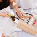 Wine Tote in Natural for Clare V. “Merci Beau Coup” (033CVOS)