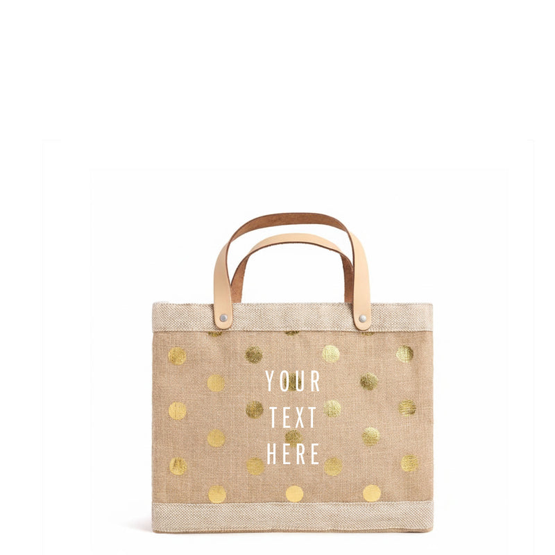 Petite Market Bag in Gold Polka Dot (035NAGDPK)