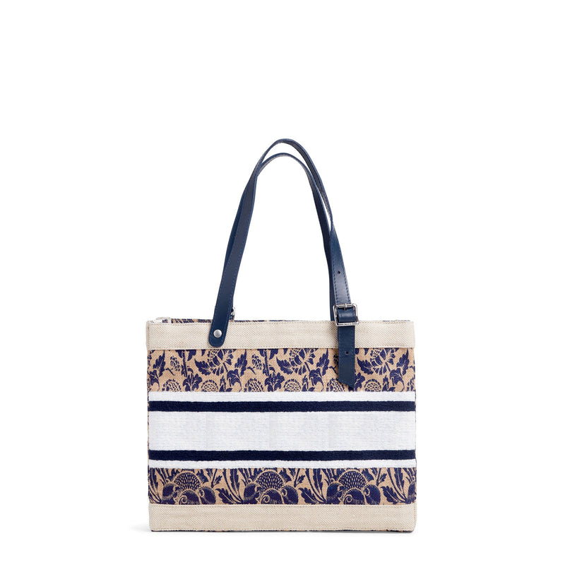 Petite Market Bag in Blue Porcelain with Adjustable Handle (035POBL)