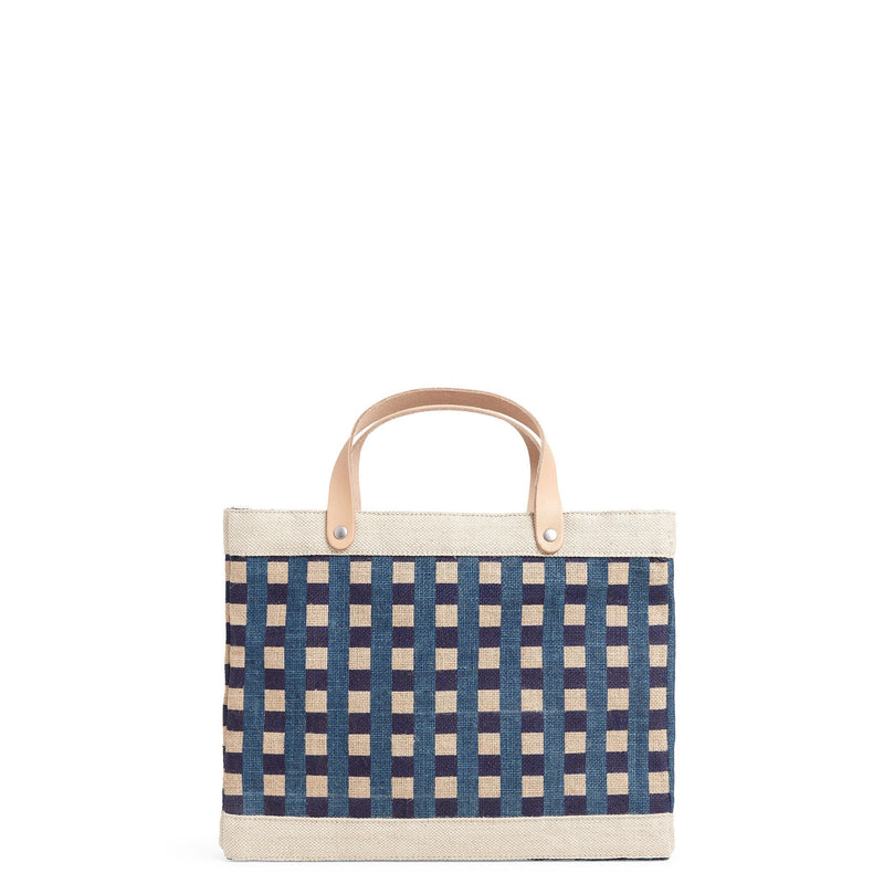 Petite Market Bag in Navy Gingham (035GHBL)