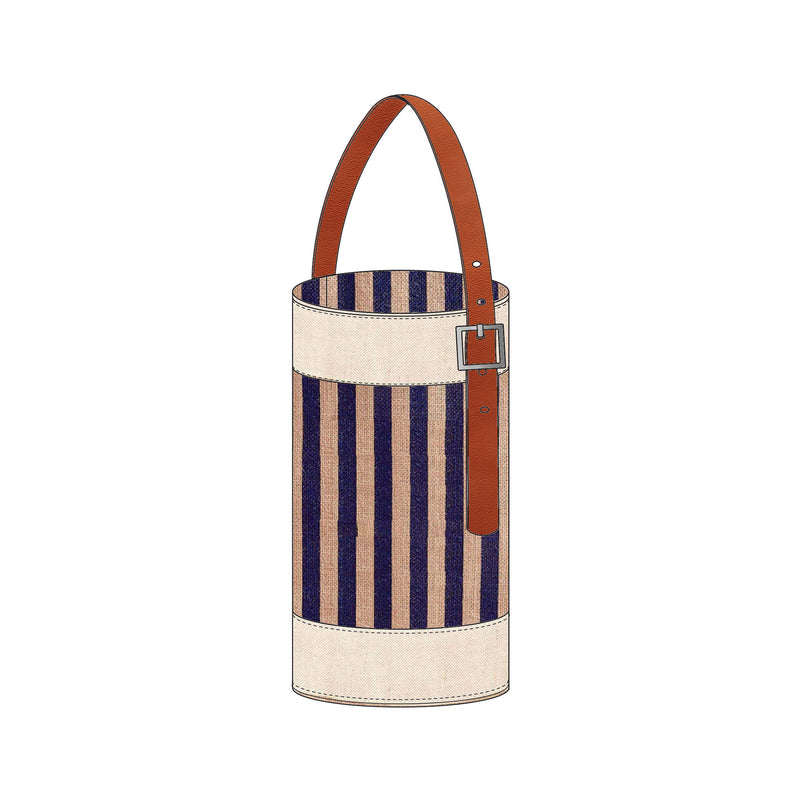 Crossbody Bottle Bag in Navy Stripe (006NVST)