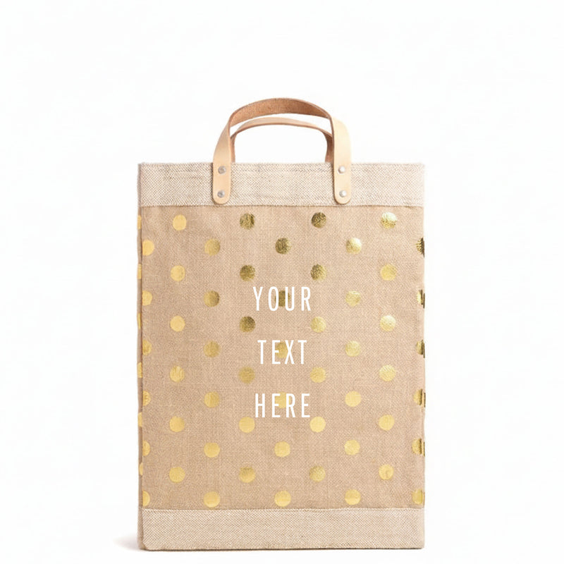 Market Bag in Gold Polka Dot (003NAGDPK)