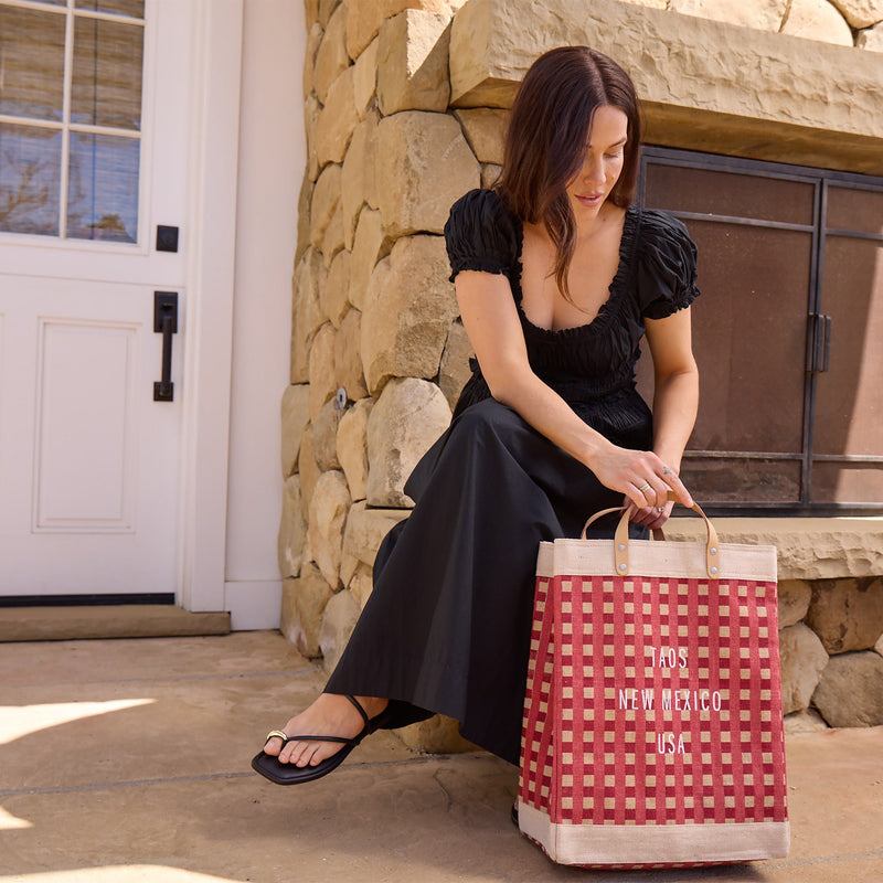 Market Bag in Red Gingham (003GHRD)