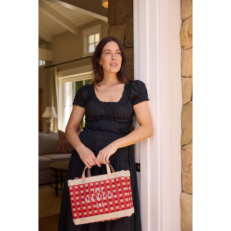 Petite Market Bag in Red Gingham (035GHRD)