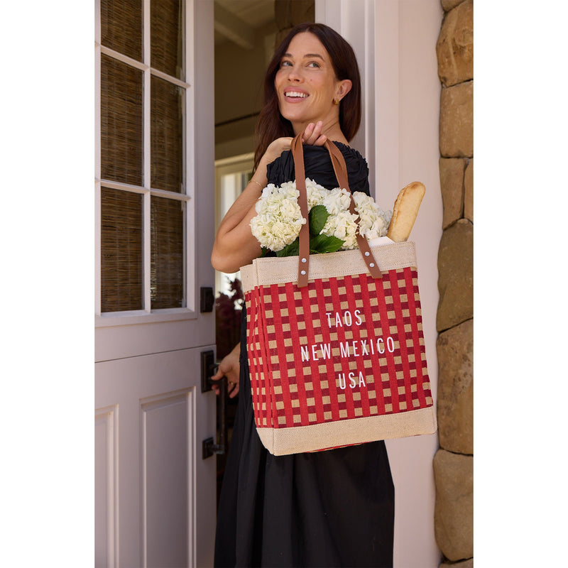 Market Tote in Red Gingham (034GHRD)