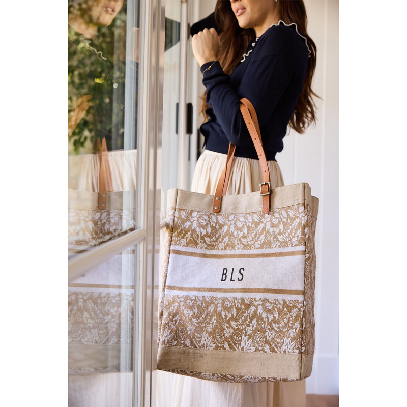 Petite Market Bag in White Porcelain with Adjustable Handle (035POWH)