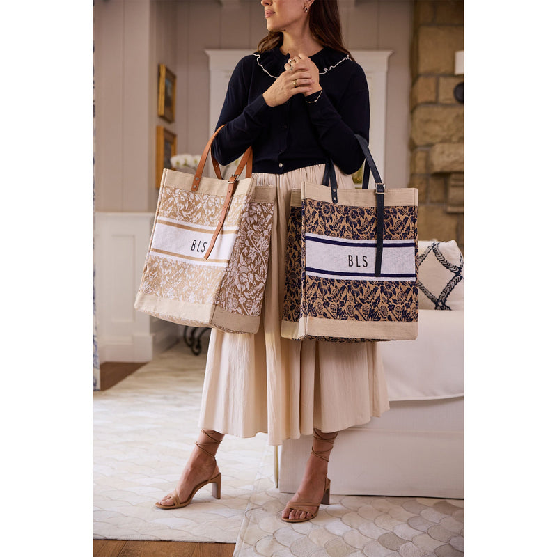 Market Bag in White Porcelain with Adjustable Handle (003POWH)