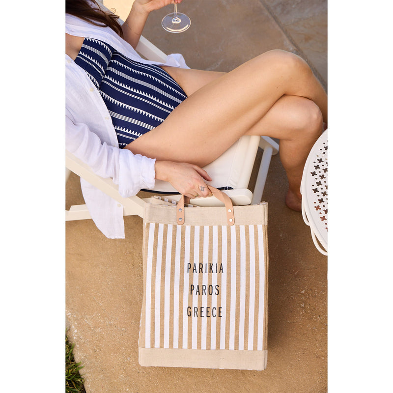 Market Bag in White Stripe (003STWH)