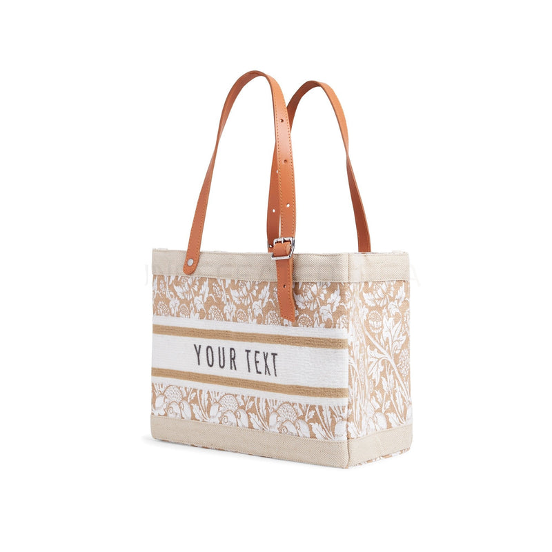 Petite Market Bag in White Porcelain with Adjustable Handle (035POWH)