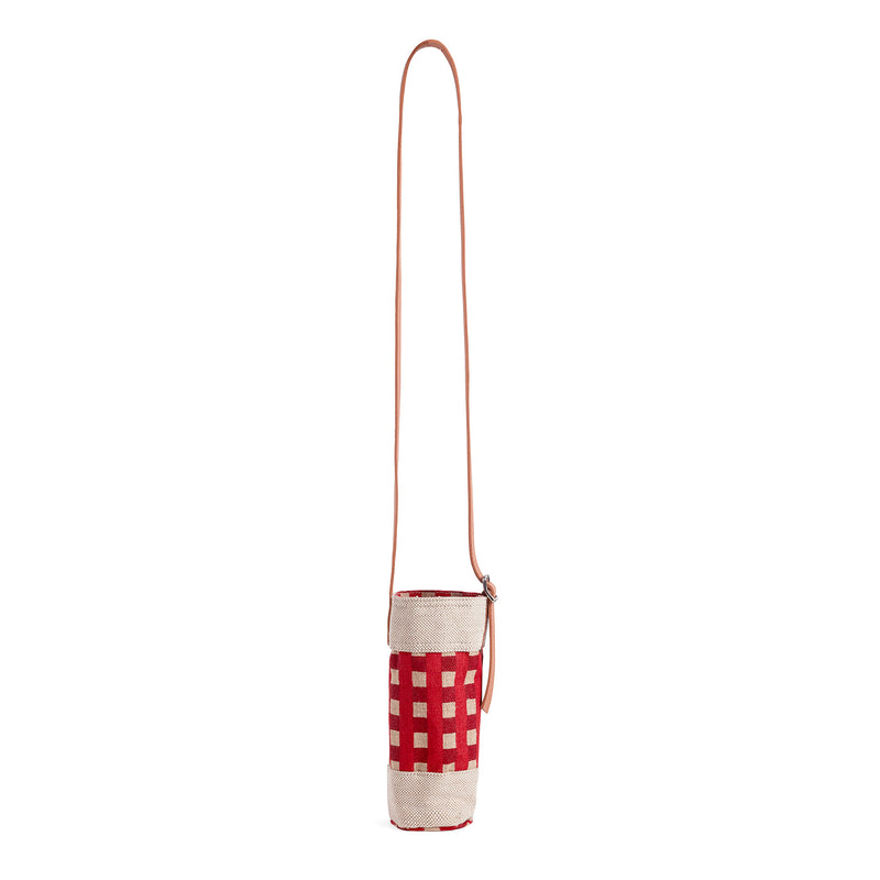 Crossbody Bottle Bag in Red Gingham (006GHRD)