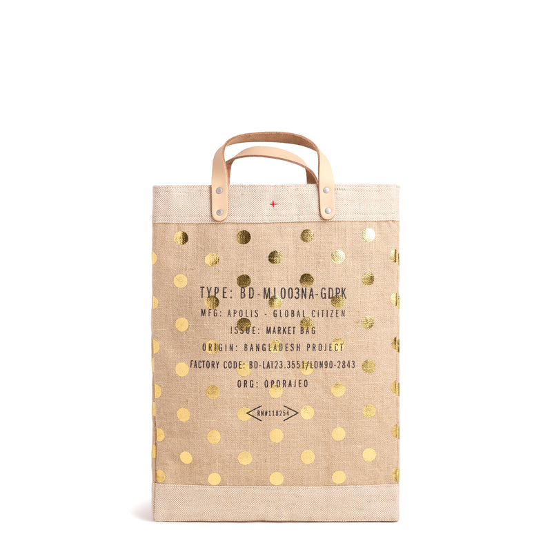 Market Bag in Gold Polka Dot (003NAGDPK)