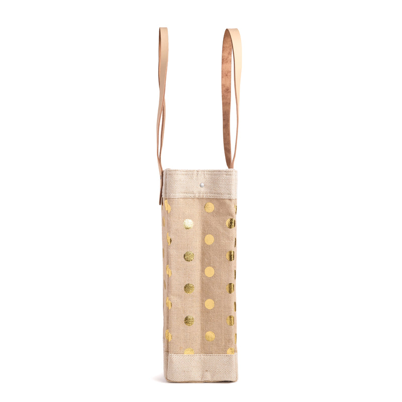 Market Tote in Gold Polka Dot (034NAGDPK)