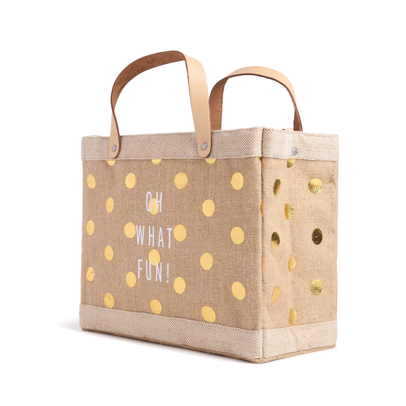 Petite Market Bag in Gold Polka Dot (035NAGDPK)