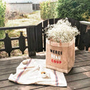 Wine Tote in Natural for Clare V. “Merci Beau Coup” (033CVOS)