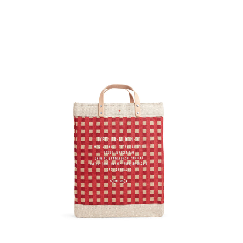 Market Bag in Red Gingham (003GHRD)