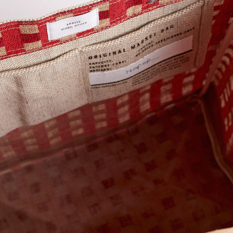 Market Bag in Red Gingham (003GHRD)