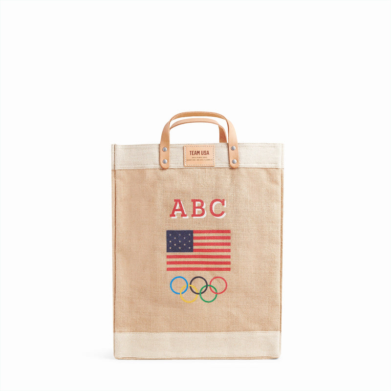 Market Bag in Natural for Team USA "Red, White, and Blue" (003NARWB)