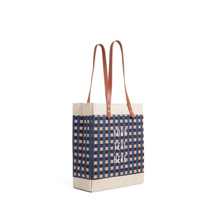 Market Tote in Navy Gingham (034GHBL)