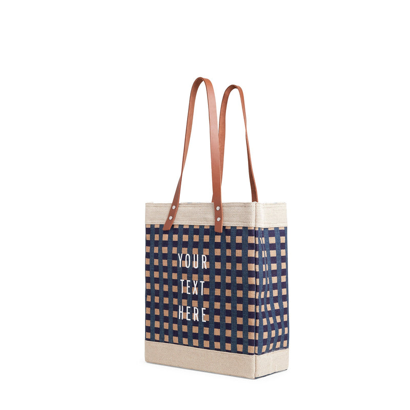 Market Tote in Navy Gingham (034GHBL)