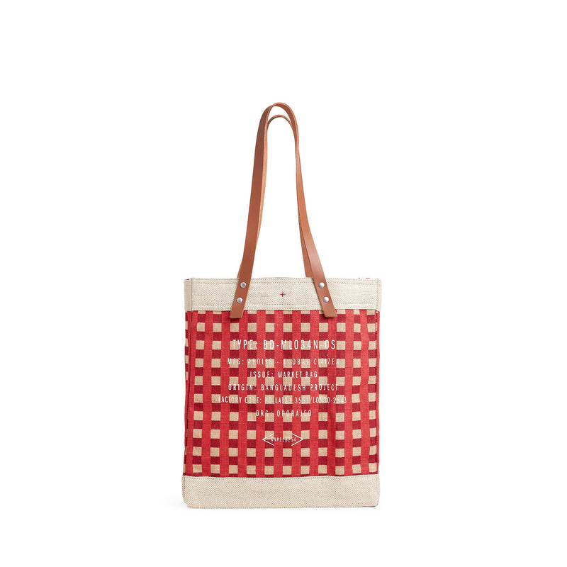 Market Tote in Red Gingham (034GHRD)