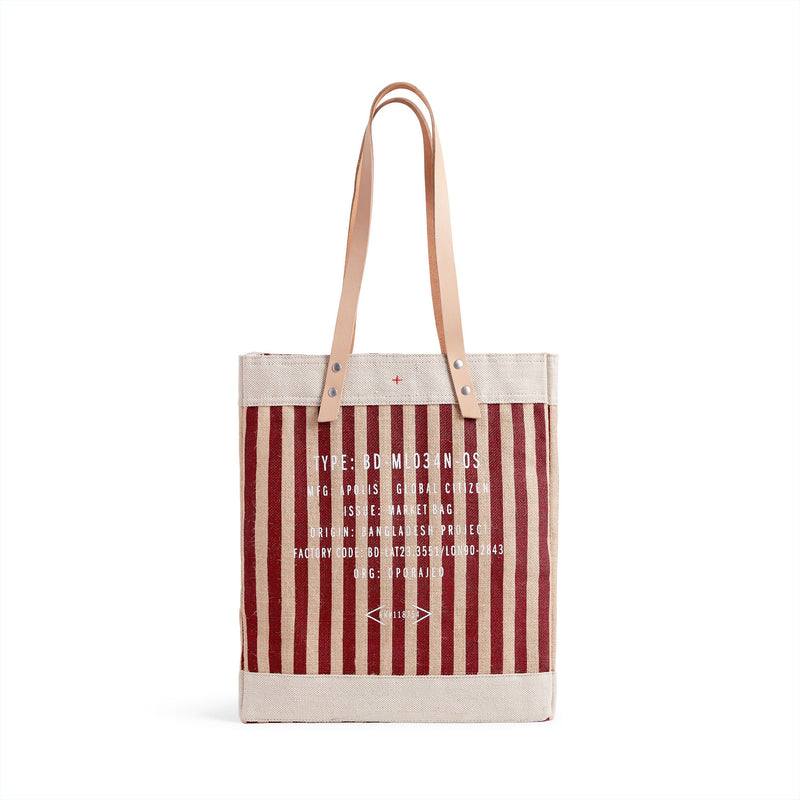 Market Tote in Red Stripe (034GHRD)