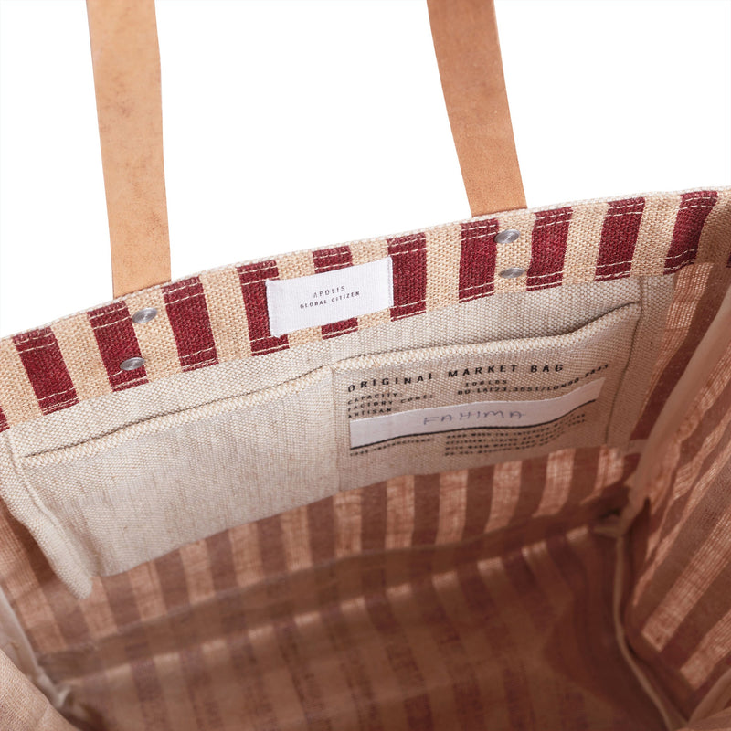 Market Tote in Red Stripe (034GHRD)