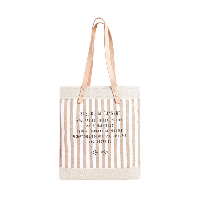 Market Tote in White Stripe (034STWH)