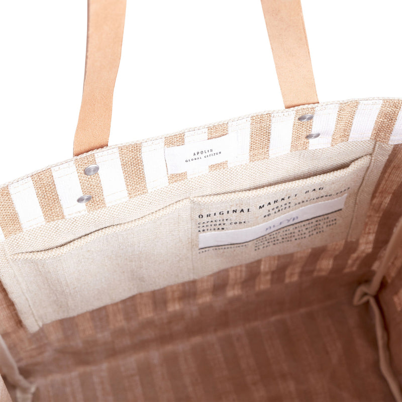 Market Tote in White Stripe (034STWH)