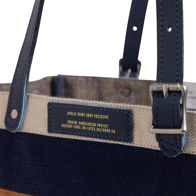 Petite Market Bag in Collegiate Blue Chenille with Adjustable Handle (035CHNNAH)