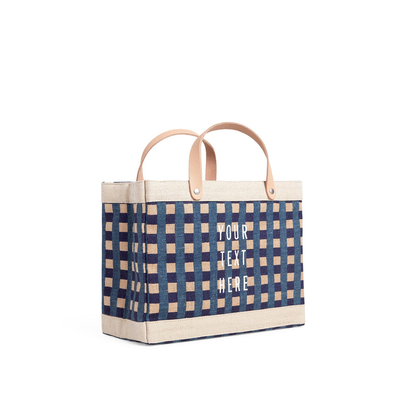 Petite Market Bag in Navy Gingham (035GHBL)