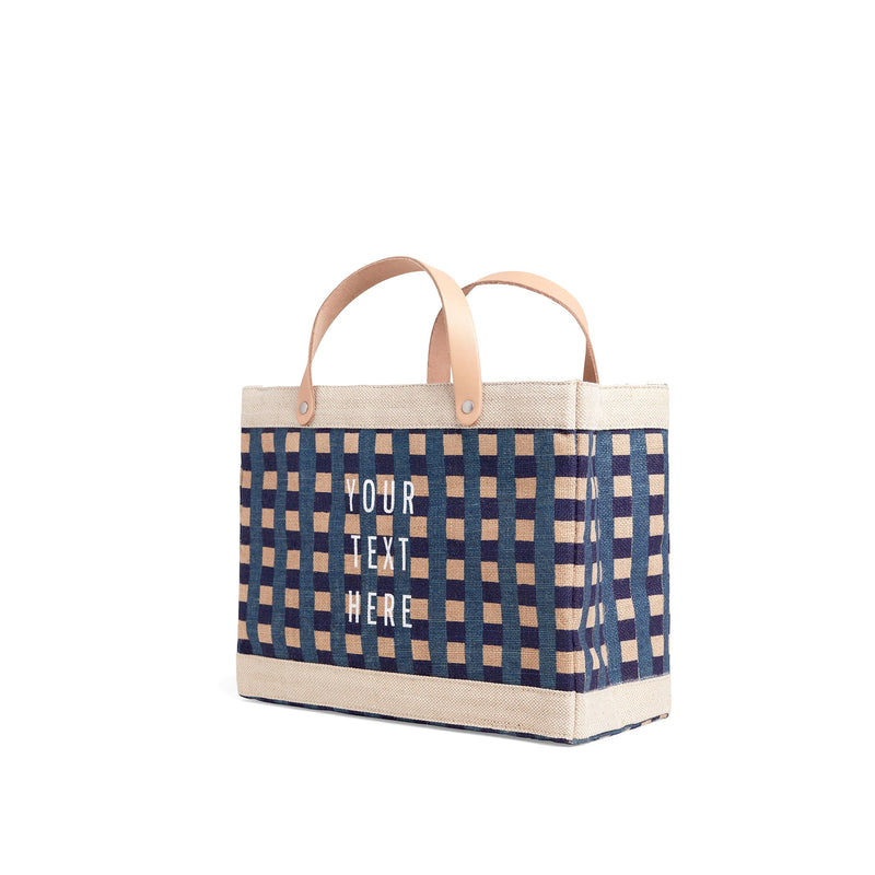 Petite Market Bag in Navy Gingham (035GHBL)