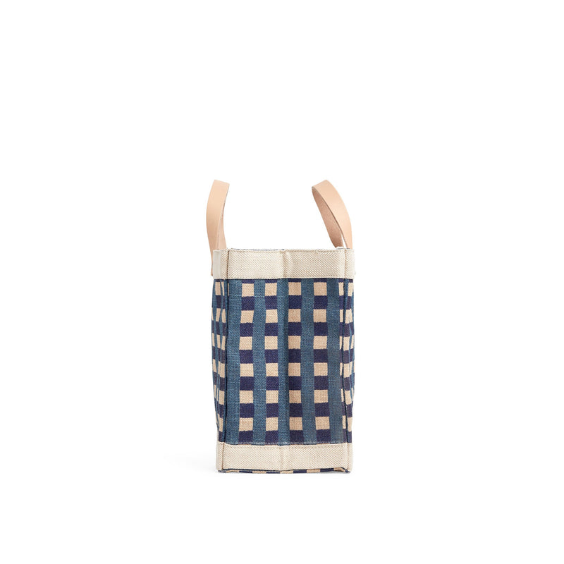 Petite Market Bag in Navy Gingham (035GHBL)