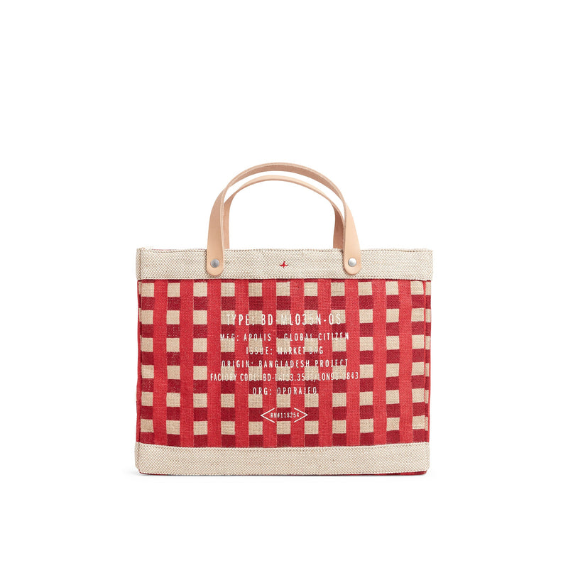 Petite Market Bag in Red Gingham (035GHRD)