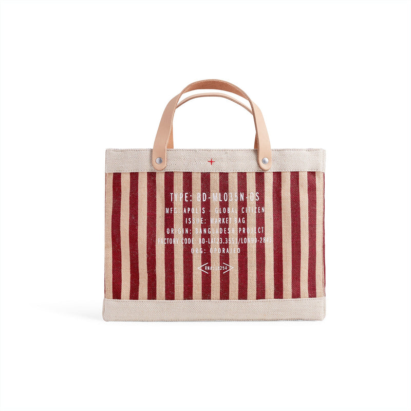 Petite Market Bag in Red Stripe (035GHRD)