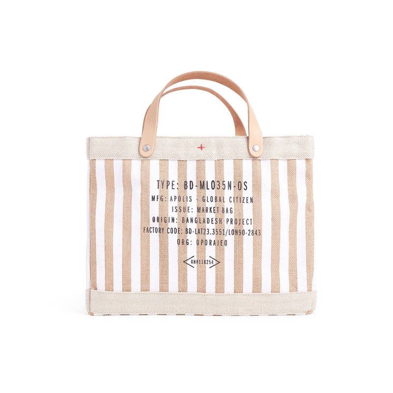 Petite Market Bag in White Stripe (035STWH)