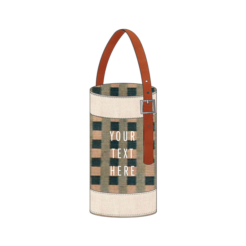 Crossbody Bottle Bag in Green Gingham (006GHGN)