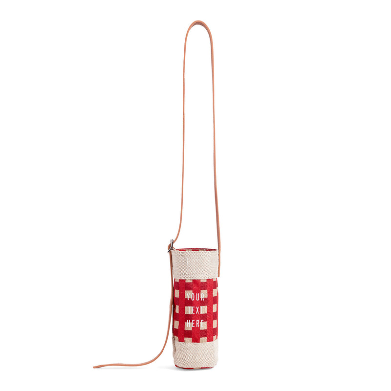 Crossbody Bottle Bag in Red Gingham (006GHRD)