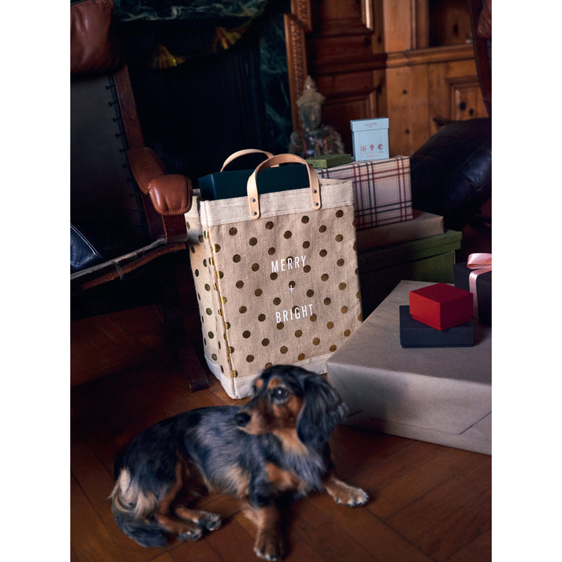 Market Bag in Gold Polka Dot (003NAGDPK)