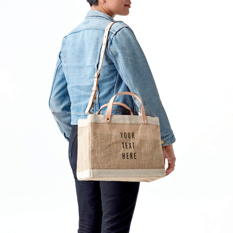 Petite Market Bag in Natural with Strap (035NASTRAP)