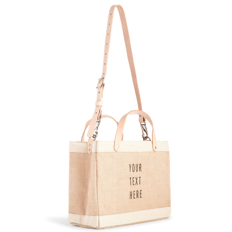 Petite Market Bag in Natural with Strap (035NASTRAP)